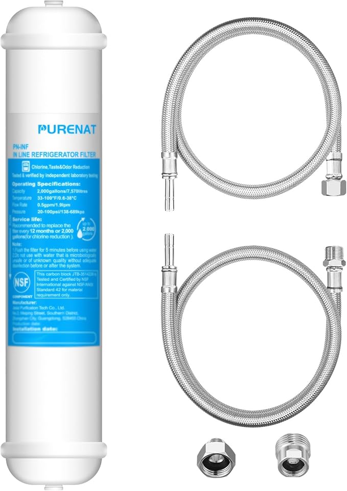 Under Sink Water Filtration System - Low Cost Replacement Water Filter for Ice Maker,Coffee Maker and Skin Care,Highly Effective Reduces Chlorine,Bad Taste&Odor,Good Choice for Home Bar and Bathroom