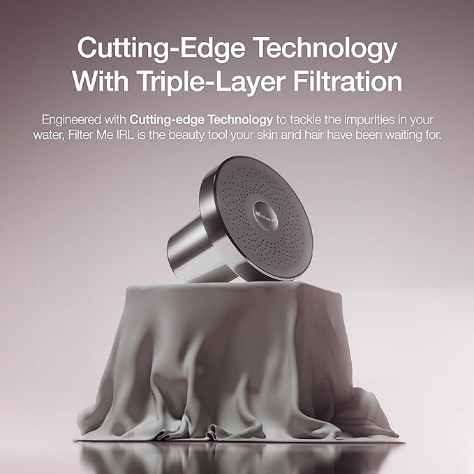 Chrome Filtered Showerhead - High-Pressure Shower Head with Advanced Water Filtration - Reduces Chlorine & Heavy Metals for Healthier Hair & Skin - Easy Installation