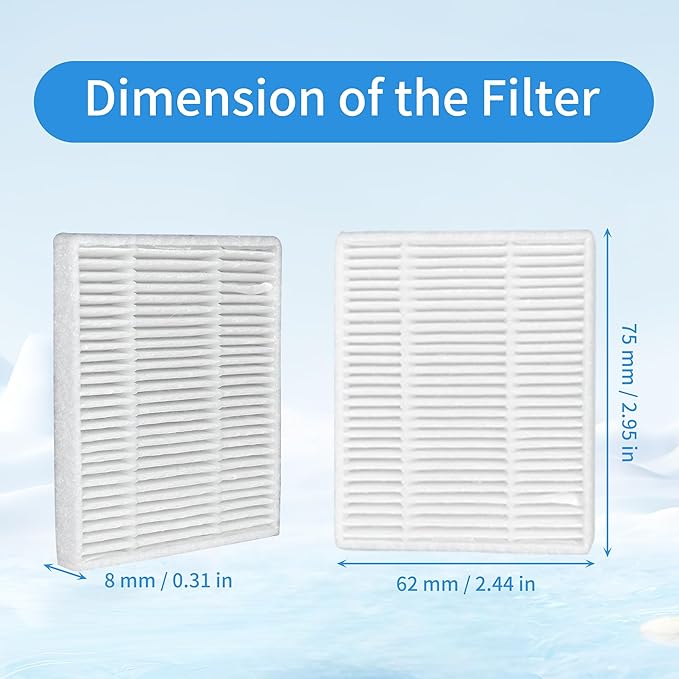 16 Packs HEPA filter Compatible with iRobot Roomba Essential Robot 104 105 Vac/Combo Accessory Y0110 Y0140 Q011 Q0120 Q0520 Vacuum Cleaners