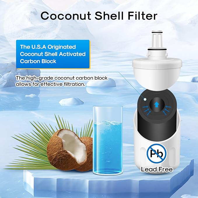 DA29-00003G Replacement for Samsung HAFCU1,RSG257AARS,DA29-00003F, RF267AERS, HDX FMS-1, RF26XAERS, RF267ABRS, RFG237AARS, RFG238AARS, HAFIN2/EXP, RF263AEBP, Refrigerator Water Filter,4PACK