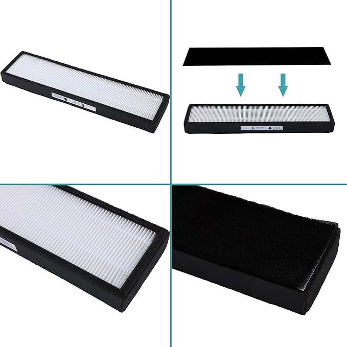 True HEPA Replacement Filter E Size, Compatible with Idylis IAP-GG-125, FIL-GG-125 and Germguardian AC5000 Series FLT5000 Filter C, Pack of 2