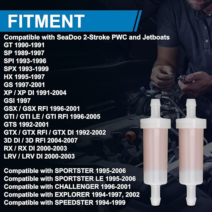 2 Pack for SeaDoo 2 Stroke In Line Oil Filter 275-000-051 275-000-262 for Sea Doo PWC GTS XP SPX Jet Boat GT SP SPI SPX HX GS GSI GTS 3D RX LRV Compatible with Sportster