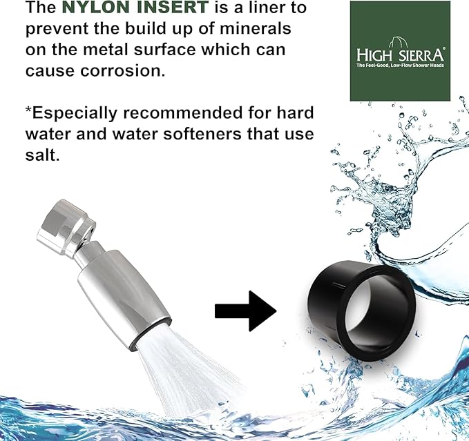 High Sierra® Solid Metal Handheld Shower Head, Lead-Free, with Built-In Trickle Valve. Shower Hose and Holder Not Included. Low Flow 1.25 GPM. Oil Rubbed Bronze