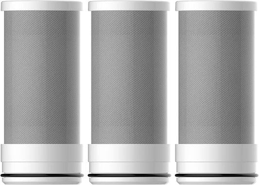 Amazon Basics Faucet Replacement Filter, Carbon Block Filter Fits Mist- Water Filter for Sink,Reduces Heavy Metal, and Bad Taste, Pack of 3