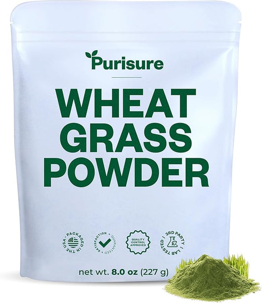 Wheatgrass Powder, 8oz, Wheat Grass Powder, Green Superfood for Salads, Smoothie and Shakes, Superfood Powder Rich in Immunity Vitamins, Fiber and Minerals, 76 Servings