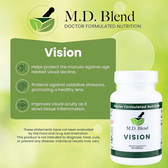 Vision - Expert Formulated - Natural Robust Blend for Eye Wellness - with Lutein, Zeaxanthin, Astaxanthin, Zinc, Thiamine, Vitamins A & C - 30 Capsules(3 Pack)
