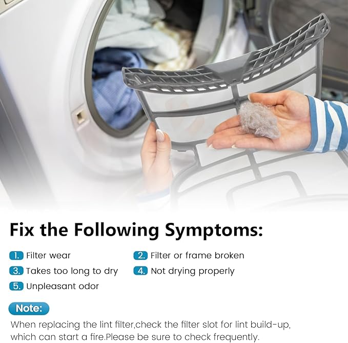 [2025 NEW] ADQ73373201 Dryer Lint Filter Assembly with Clothes Dryer Cleaner Brush Fit for Kenmore LG(DLEX DLGX) Dryer - Dryer Lint Screen Replaces 2656948 AP5675511 PS7787727 EAP7787727 by puxyblue