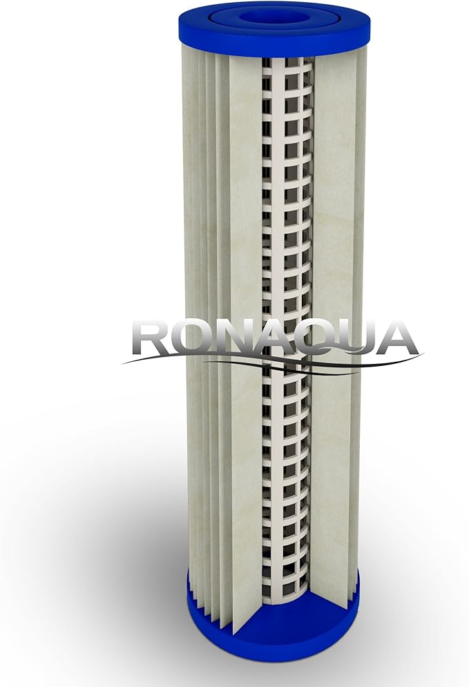 Pleated Sediment Water Filter Cartridge 9.87”x 2.5” Amplified Surface Area, Removes Sand, Dirt, Rust, Extended Filter Life WELL-MATCHED with WHKF-WHPL, 801-50, WB-50W, WFPFC3002, SPC-25-1050
