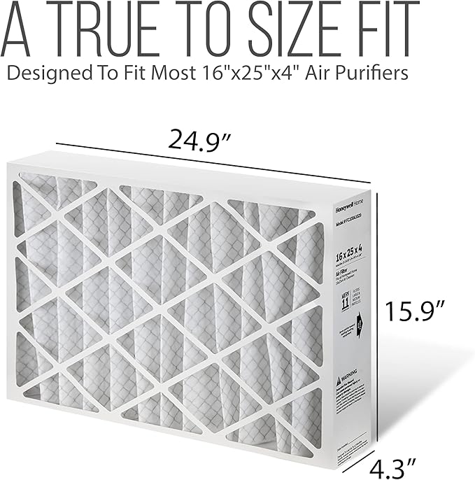 Furnace Filters 16x25x4 - HVAC Air Filter Replacement FC100A1029 Merv 11 with Homequip Easy Disposal Bag (2 Pack)