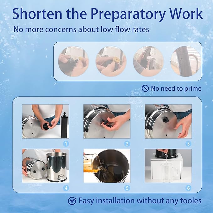 1 Micron Water Filter Replacement for Berkey® BB9-2® Black Purification Elements, Compatible with Berkey® Gravity Filter System, Pack of 4