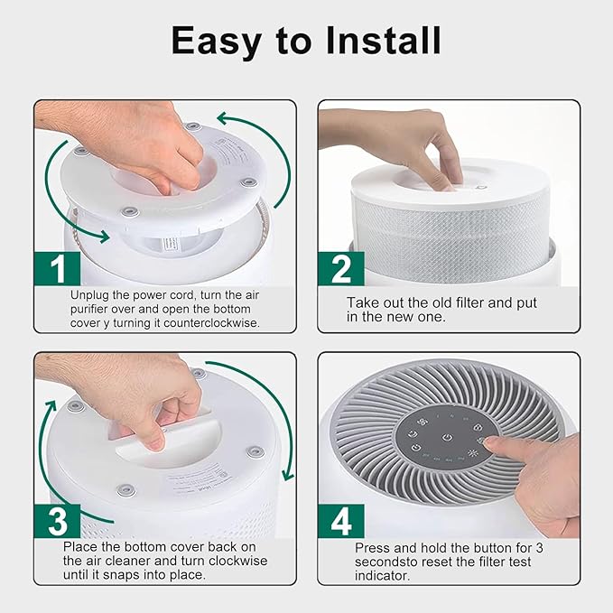 2PCS Doifyn Core 300 Replacement Filter for LEVOIT Core 300 Core300-P Core 300S Core 300S/P VortexAir Air Purifier, Core 300-RF, Smoke Remover