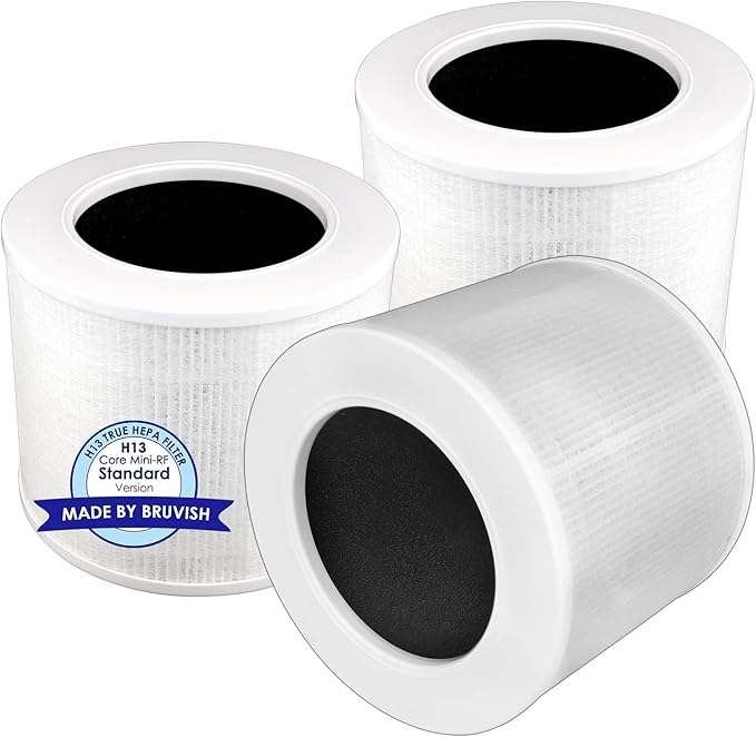 3 Pack Core Mini Replacement HEPA Filters for LEVOIT Core Mini Air Purifier, Core Mini H13 True Filter, 3-in-1 Filter, Activated Carbon Filters, Compared to Part # Core Mini-RF
