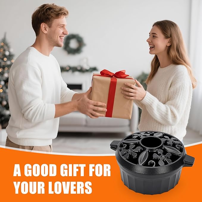 G GOOD GAIN Wood Stove Steamer - Cast Iron Round Bowl Fire Place Stove Humidifier Pot with Large Opening Top for Home Heating Decorative | Matte Finish & 2.7 Quart, Black