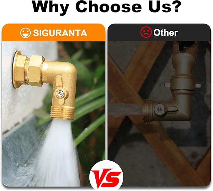 Garden Hose Angle Valve 90 Degree Brass Extender Solid 3/4 Inch Hose Elbow with Switch Adapter (90° switch elbow 4PSC)