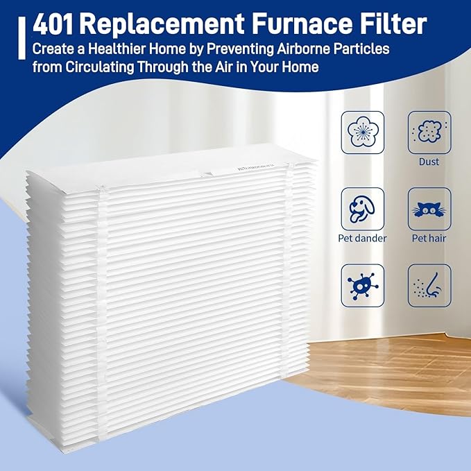 3 Pack 401 Replacement Filter Compatible with AprilAire 2400, Space-Gard 2400 Whole-House Air Purifier, MERV-10 Furnace Filter, 16x25x6 Air Filter