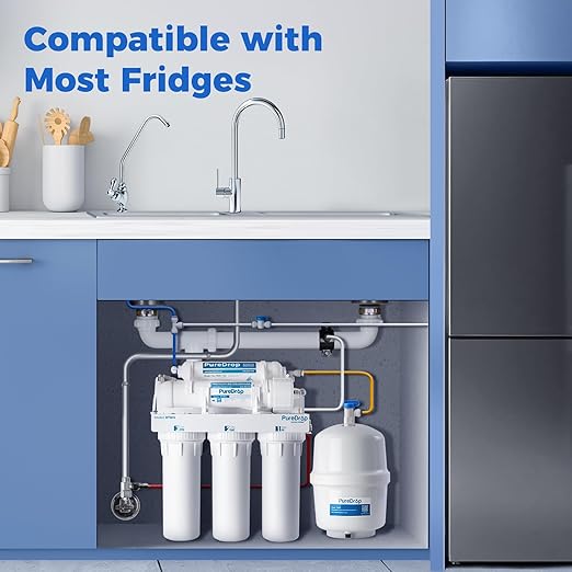 RTW5 5 Stage Reverse Osmosis Water Filter System with Innovative Top-Mounted Faucet Design, TDS Reduction 50 GPD Under Sink RO Water Filtration Plus Extra 3 Filters