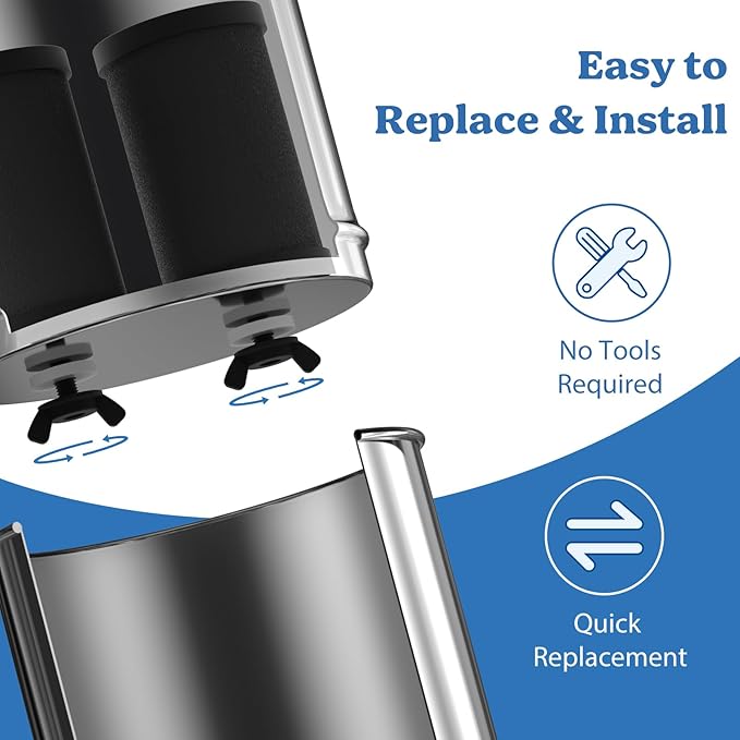 PF-1 Black Thickened Purification Elements,Replacement Filters for ProOne® and Berkey® Filters,ProOne® Big+ or Berkey® Big Countertop Gravity Water Filter System (2 Pack)