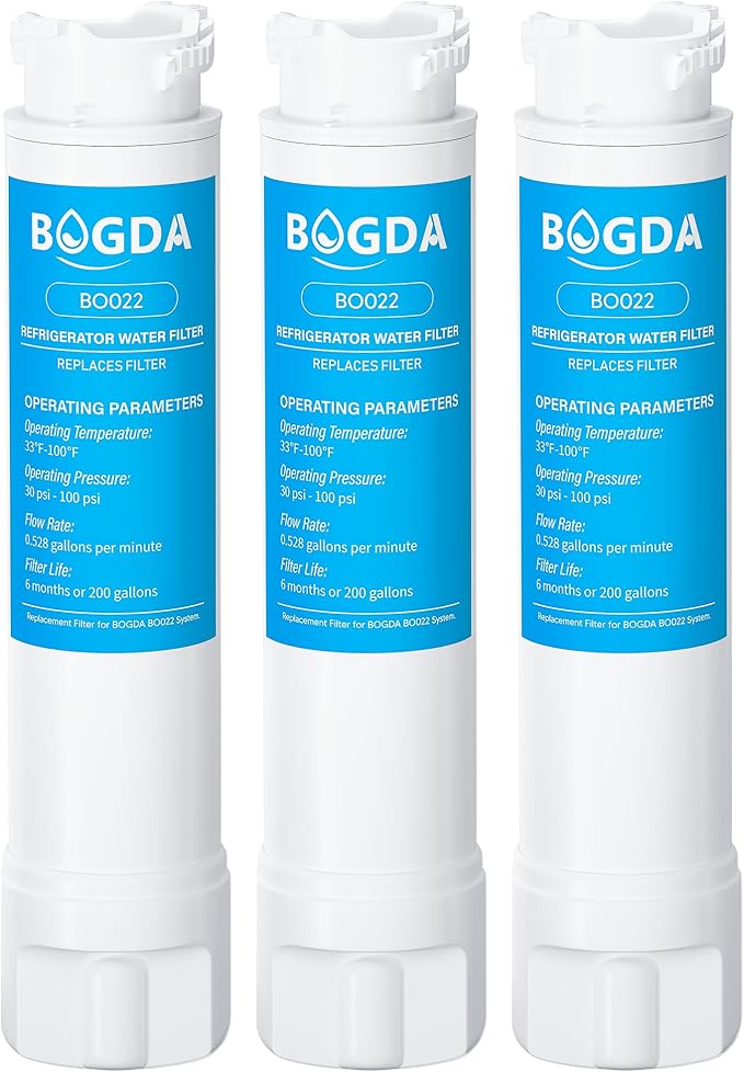 BOGDA Water Filter Fit for EPTWFU01 Frigi-Daire Replacement 3 count, RWF5800A Compatible with Pure-Source Ultra 2, EWF-02, 012505454226, 4562222, Multiple Filtration and Drink Clear, white