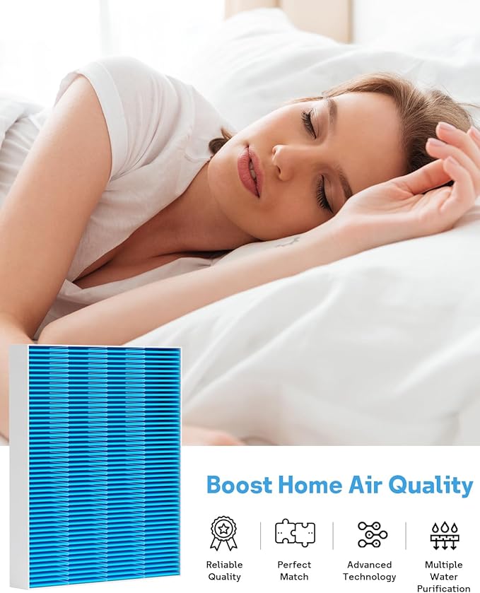 16 Pack 6000S Humidifier Wick Filter Replacement for LEVOIT Superior 6000S Smart Evaporative Humidifier, Upgraded Material with 12 Pack Sponge Filters