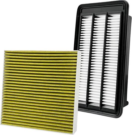 2PCS Cabin Engine Air Filter Kits JM802 JMAA00 Fits for 2016-2021 Civic L4 1.5L, 2017-2022 CR-V CRV L4 1.5L, Replacement for CF11182, CA12050, 80292-TF0-G01, 172205AAA00
