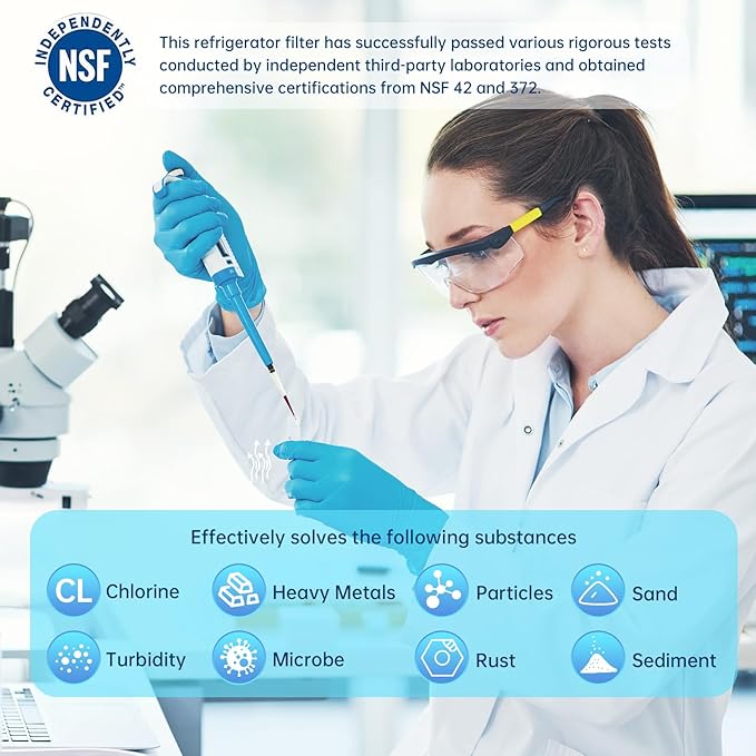 Water filter for WRS315SDHZ02, WRS325FDAM04, WRS571CIHZ01, WRS555SIHZ06, WRS325FDAW04, WSF26C3EXF01, WRS325SDHZ00 Replacement-3PK Vivena