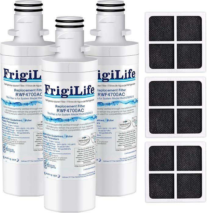 ADQ747935 Replacement for LG LT1000P Kenmore Elite 9980, LT1000P/PC/PCS, LT1000, ADQ74793501 MDJ64844601 RWF4700A LMXS28626S LMXS30796S Refrigerator Water Filter and LT120F Air Filter,3Combo