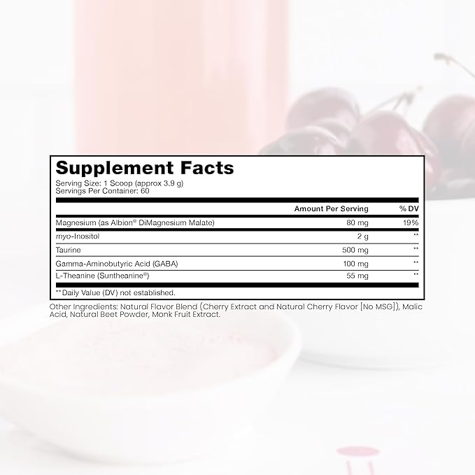 Pure Therapro Rx Just Relax Cherry - 60 Servings | Supports Relaxed Mood & Healthy Blood Pressure | Myo-inositol, Di-Magnesium Malate, GABA, Taurine, & L-Theanine