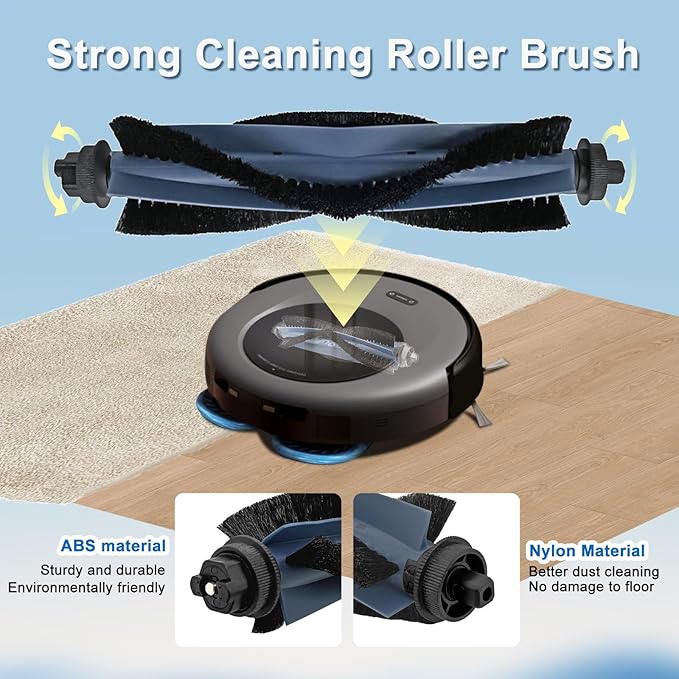 Yivy 28PCS Replacement Parts for Eufy Omni C20 Vacuum Cleaner Accessory Kit: 2 Main Brushes, 6 Side Brushes, 4 HEPA Filters, 6 Dust Bags, 8 Wipes