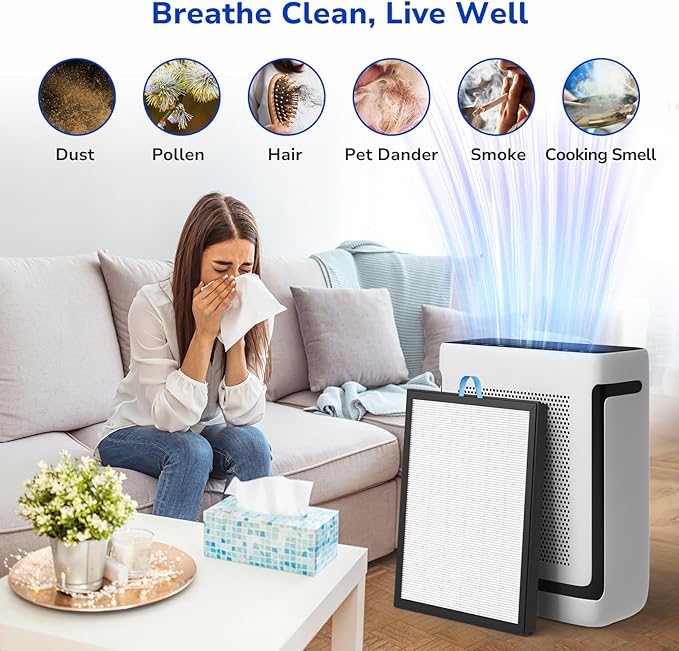 Fil-fresh Vital 200S Replacement Filter for LEVOIT Vital 200S/200S-P Air Purifier, H13 True HEPA & Activated Carbon Filter, Replace Vital 200S-RF, White, 2-Pack