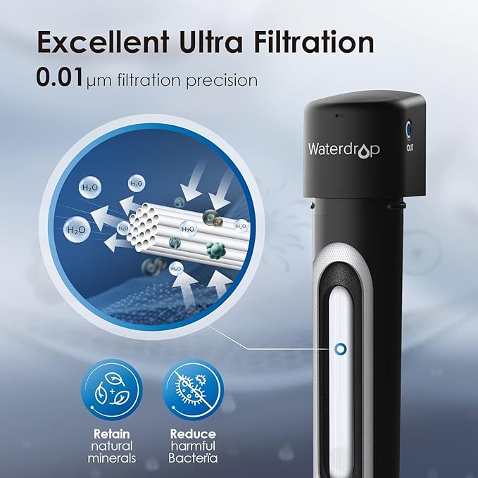Waterdrop 17UA-UF Under Sink Water Filter, 3 Years or 24K Gallons, NSF/ANSI 42 Standard, 0.01 Micron Ultra Filtration for Baçtёria Reduction, Reduces Lead, Chlorine