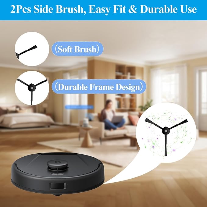 Replacement Parts for Eufy X8 Pro Robot Vacuum Series - Includes 1 Rolling Brush, 2 Side Brushes, 4 Filters, 2 Mop Cloths - Durable and Reusable Accessories for Eufy X8 Pro Robot Vacuum Cleaner