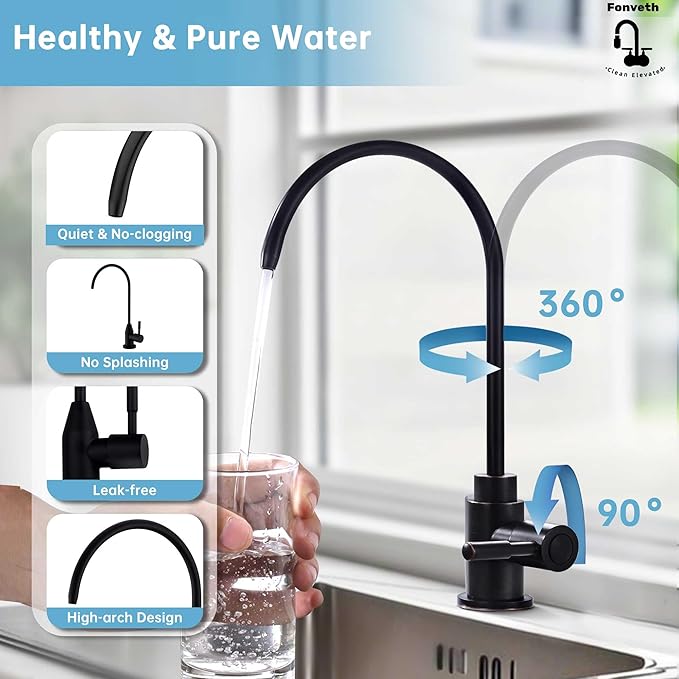 Drinking Faucet, Oil Rubbed Bronze Reverse Osmosis Faucet Single Handle RO Brass Water Filter Faucet Kitchen Bar