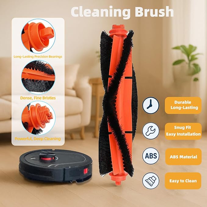 Replacement Parts Accessories Kit Compatible with Honiture V8 Pro Robot Vacuum Cleaner 1 Main Brush, 6 Side Brushes, 4 Hepa Filters, 4 Mop Pad