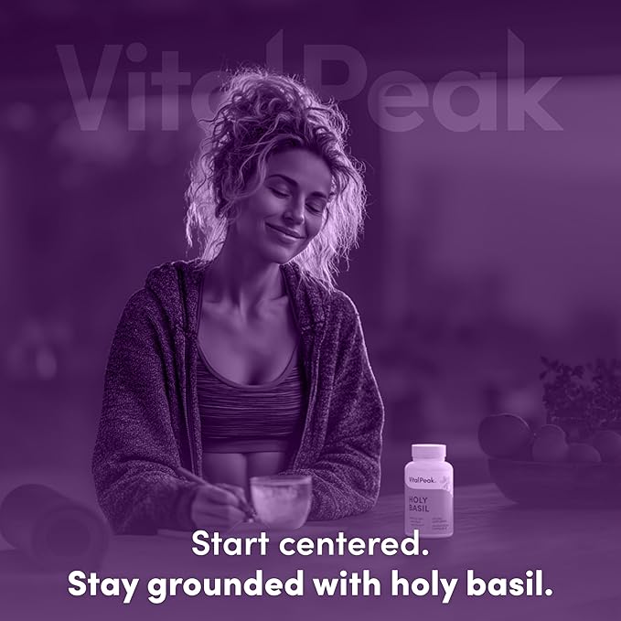 Holy Basil 500 mg - Mood & Relaxation Support - Tulsi Supplements for Women & Men - Vegan, Gluten Free, Dairy Free, Soy Free Non-GMO - 30 Capsules