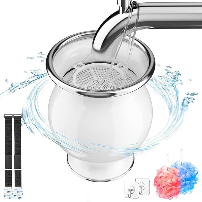 Bath Water Filter for Tub Faucet, 9 Stages Bath Filter- Removes Hundreds of Contaminants, BPA Free, Purify Your Bathwater for Healthier Skin and Hair, 5000 Gallons of Filtration