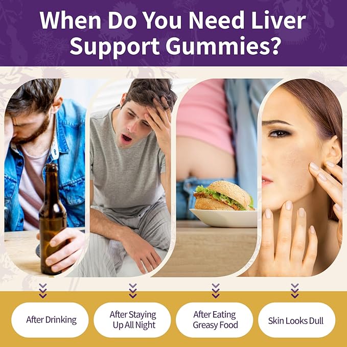 Milk Thistle Gummies with 2000MG Extract, Liver Health Support Gummies, Silymarin Milk Thistle Supplement with Artichoke, Dandelion, Turmeric Curcumin, No Sugar, for Adults, Vegan, 180 Count