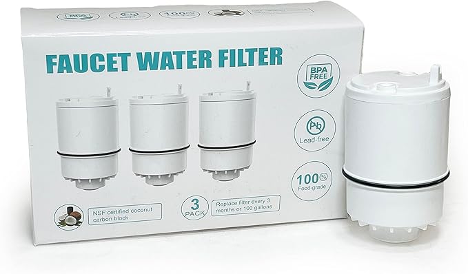 Nispira RF3375 Compatible Water Filter Replacement For All PUR Faucet Filtration Systems | Removes Chlorine, Lead, Odor, Color | 3 Months Filtration | Pack of 3