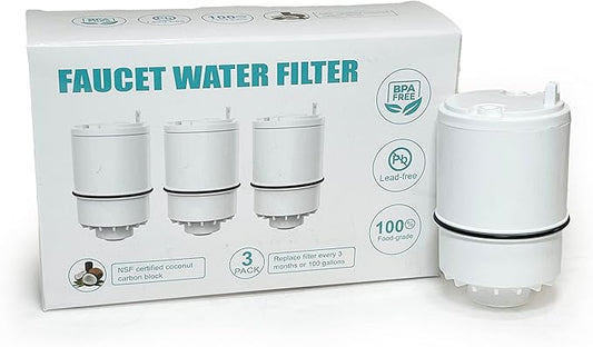 Nispira RF3375 Compatible Water Filter Replacement For All PUR Faucet Filtration Systems | Removes Chlorine, Lead, Odor, Color | 3 Months Filtration | Pack of 3