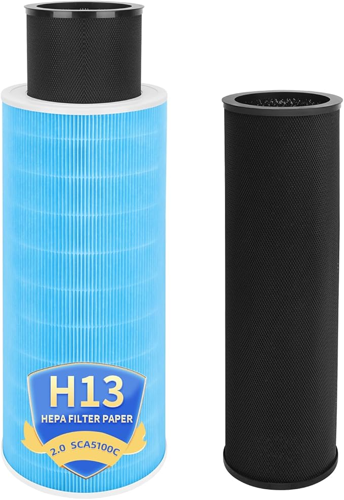 SCA5100C Replacement Filter Compatible With Jade 2.0 SCA5100C Air Purifier,H13 HEPA and Activated Carbon Filter 3-Layer Filteration