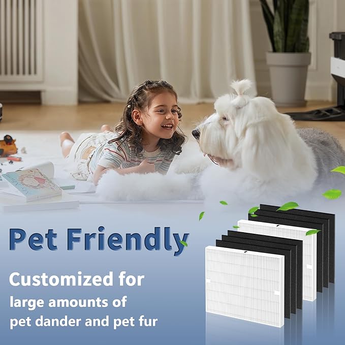 AP-1512HH Replacement Filter for Coway Airmega AP-1512HH and Airmega 200M Series Air Purifiers, Funmit 2 True HEPA Filter & 6 Activated Carbon Pre-Filters, Compared to Part # 3304899