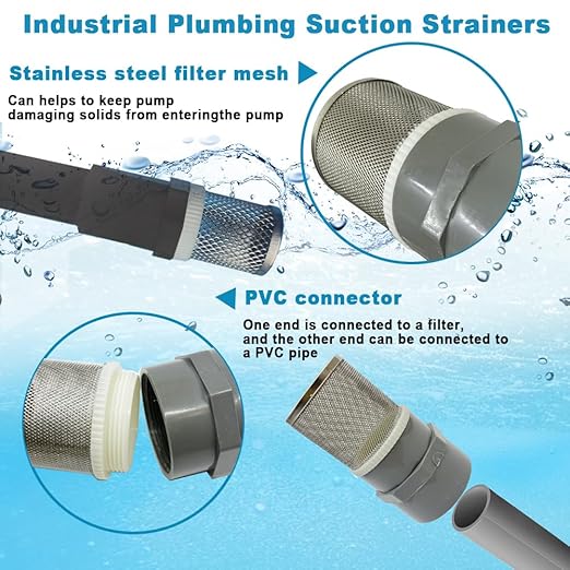 3 inch stainless steel filter DN80/3" Grey PVC Suction Strainers used to remove debris and reduce solid entry （1pcs）