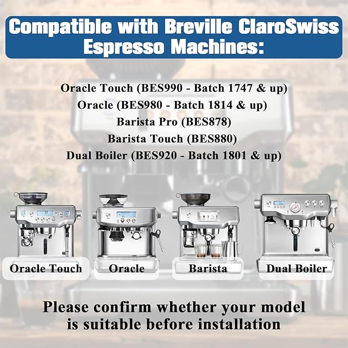 6 Pack Replacement Water Filter for Breville Espresso Machine Barista Touch Bes880, Barista Pro BES878, Oracle Touch BES990, Oracle BES980, Dual Boiler BES920 Bambino ClaroSwiss Sage by Funmit