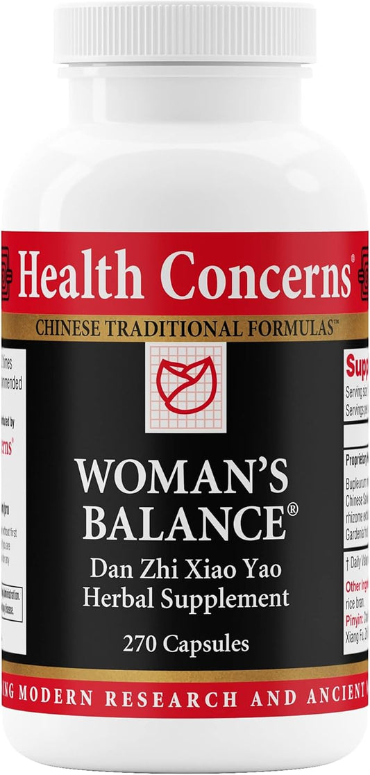 Health Concerns Woman’s Balance – PMS Relief & Hormone Support – Liver Qi & Spleen Health – Herbal Supplement for Women – Dan Zhi Xiao Yao Formula – 270 Capsules