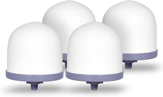 Replacement Ceramic Dome Water Filter 0.2 to 0.5 micron for Countertop & Water Coolers. First Stage of Filtration, Traps all Impurities (Set of 4)