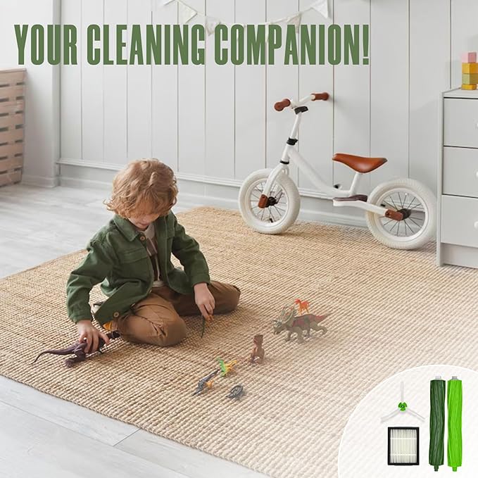 Replacement Parts Accessories Kit for iRobot Roomba i7 i7+ i6 i6+ i3 i3+ i8 i8+ i4 i4+ i5 i5+ i2 i2+ i1 i1+ i e Series Robotic Vacuum Attachment, 1 Rubber Brush, 5 HEPA Filter, 6 Side Brush