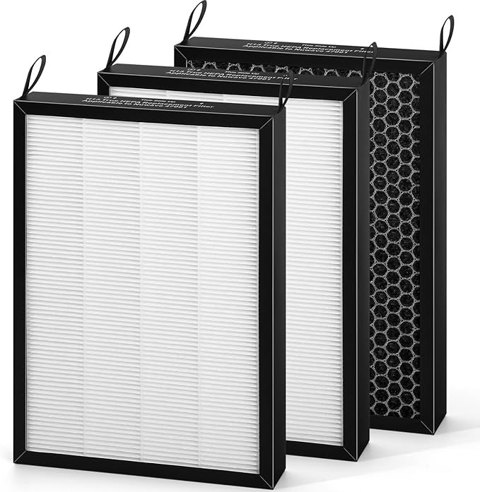 3Pack 47001 Replacement Filter-Compatible with NUWAVE OxyPure 47001 47002 47003 47004 47005 47006 Air Purifier,HEPA Carbon Combo 47004 Filter Replacement (3Pack)