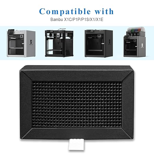3D Printer Activated Carbon Air Filter Cartridge for Bambu Lab, Air Purifier Filter Replacement, Easy to Install 3D Printer Accessories Compatible with Bambulab X1C/P1P/P1S/X1/X1E, 1 Pack