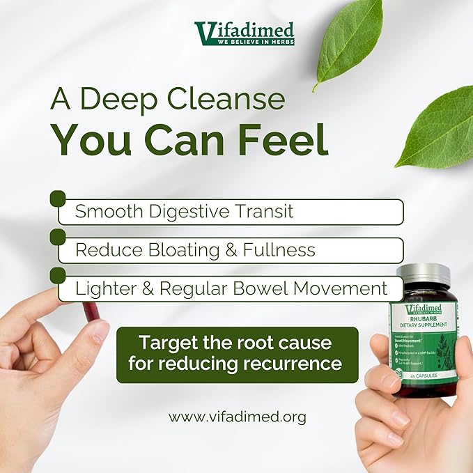 Rhubarb - Natural 15 Day Colon Cleanse, Poop Pills for Constipation Relief for Women,Men,Postpartum, Natural Stool softeners, Gentle laxatives,Bowel Movement, 45 Colon Cleanse Pills