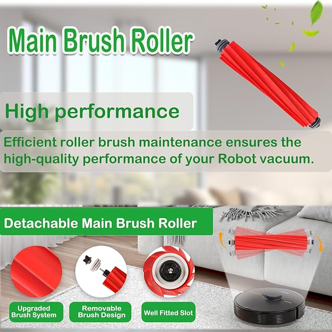 21 Pcs Q7 Max Replacement Parts，for Roborock Q7 / Q7+ / Q7 Max / Q7 Max+ Vacuum Cleaner Accessories Kit, 1 Main Brush, 4 Filter, 4 Mop Pad, 6 Side Brush，6 Vacuum Bag
