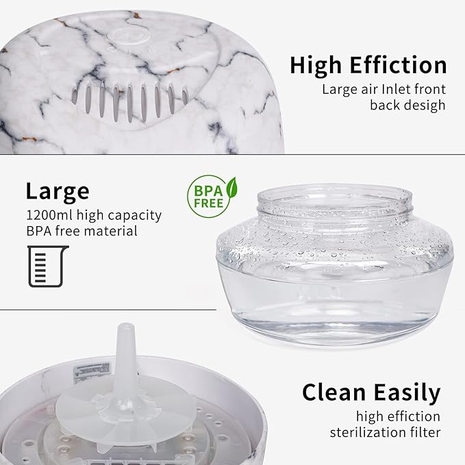 Purifier Air Washer, Air Fresher Aroma Diffuser for Home, Office, Air Purifier with Night Light (Marbling)
